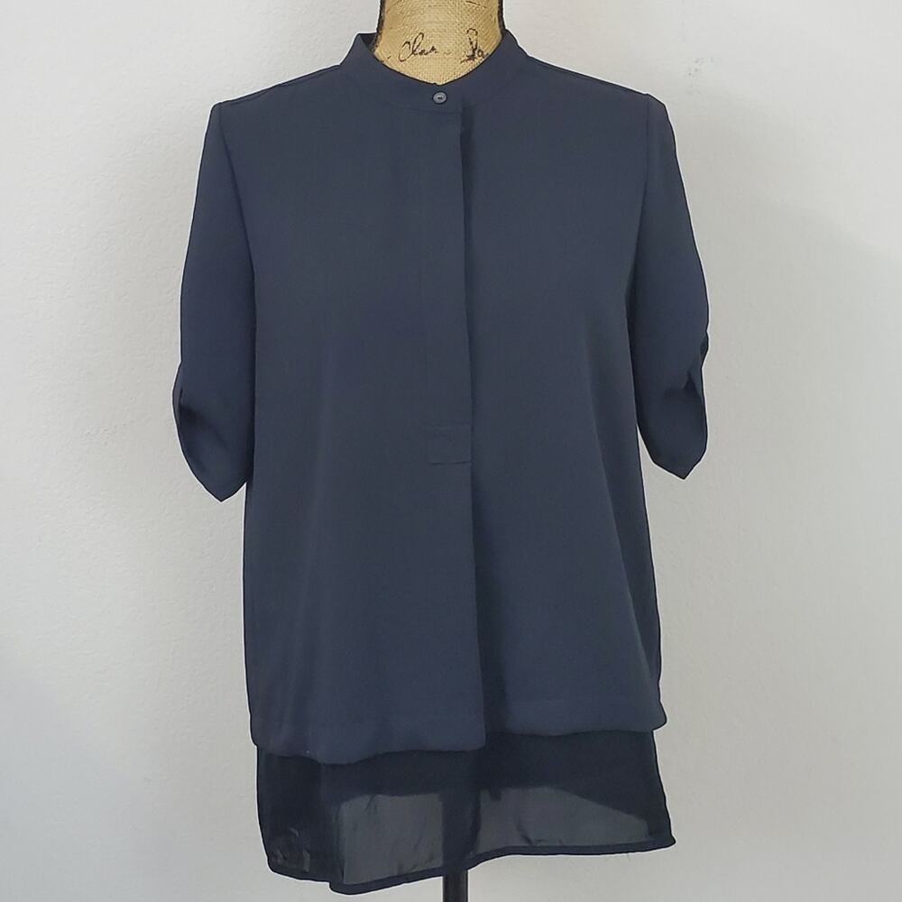Vince silk trimmed blouse sz S